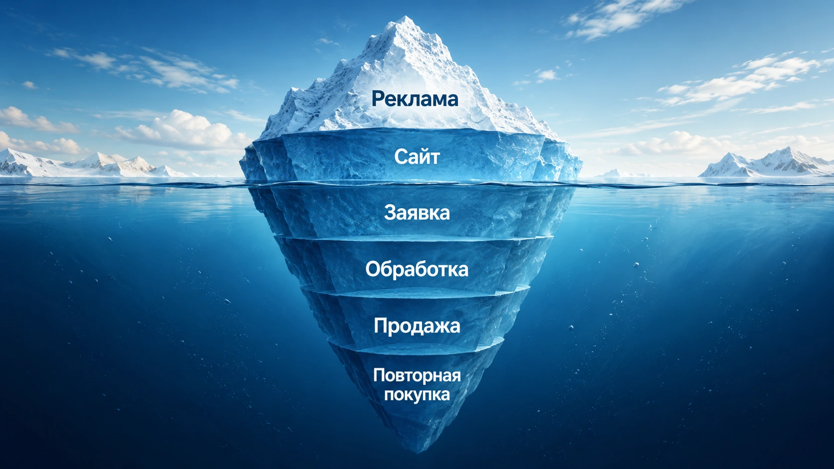 Реклама — только вершина айсберга. Продажа зависит от сайта, обработки заявки и повторных касаний.